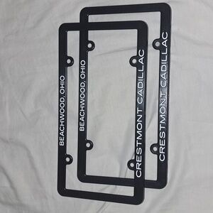Cadillac License Plate Frame Pair Crestmont Luxury Gmc Dealership Beachwood Ohio